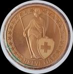 Prachtige vergulde 24 kr Zwitserse munt, Postzegels en Munten, Penningen en Medailles, Ophalen of Verzenden, Overige materialen