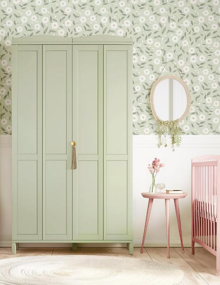 Sale Kinderbehang Bloeiende Witte Bloemen Lilipinso, Kinderen en Baby's, Kinderkamer | Inrichting en Decoratie, Nieuw, Wanddecoratie