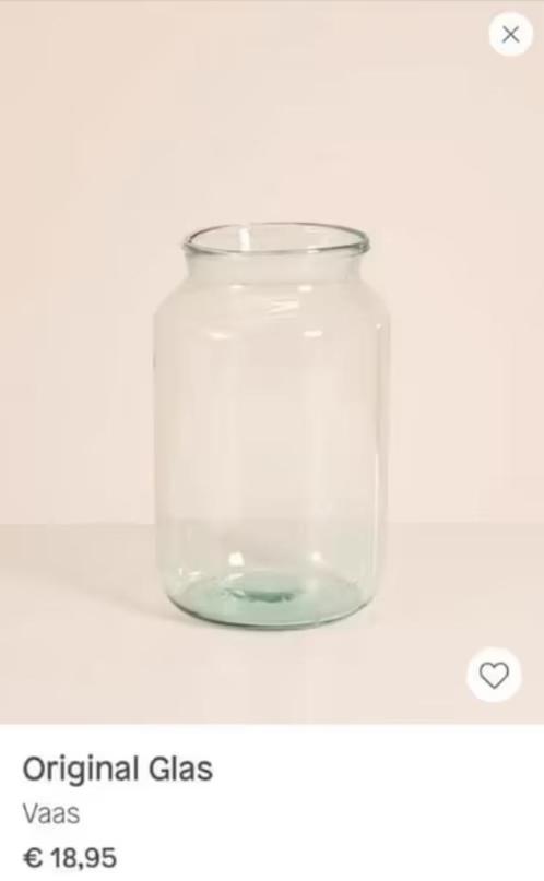 NIEUW! Bloomon handgeblazen vaas 30 cm € 8,99, Huis en Inrichting, Woonaccessoires | Vazen, Nieuw, Minder dan 50 cm, Glas, Ophalen of Verzenden
