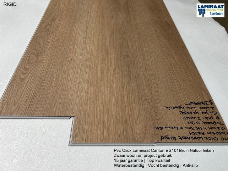 Pvc click Laminaat Carlton Oak Natuur Eiken 4mm dik €21,95m2, Huis en Inrichting, Stoffering | Vloerbedekking, Nieuw, Laminaat