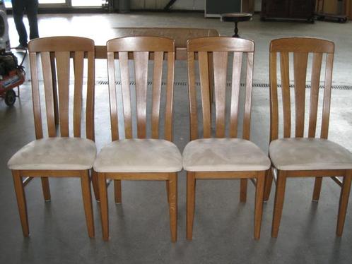 4 nette eikenhouten eetstoelen, Huis en Inrichting, Stoelen, Gebruikt