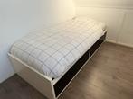 Prachtig bed met opberglades, Huis en Inrichting, Slaapkamer | Bedden, Ophalen, 90 cm, Eenpersoons, Wit