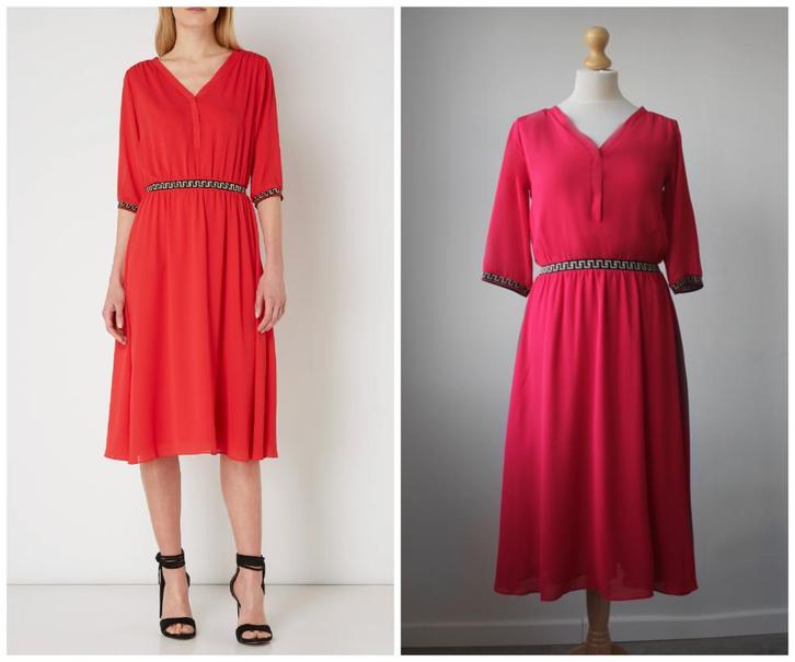 Nikkie - NIEUW / midi jurk / rood / maat XS, Kleding | Dames, Jurken, Zo goed als nieuw, Maat 34 (XS) of kleiner, Rood, Onder de knie