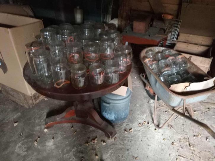 weckflessen en weckketel vintage kleine en grote flessen, Huis en Inrichting, Keuken | Potten en Pannen, Gebruikt, Ophalen