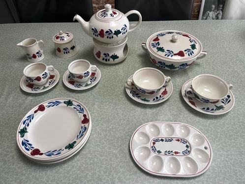 Boerenbont Servies (oa servies, theepot en eieren schaal), Antiek en Kunst, Antiek | Servies compleet, Ophalen of Verzenden