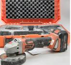 Aimsak BL22G90 haakse slijper incl. koffer, accu en handvat, Ophalen of Verzenden, Gebruikt, Minder dan 700 watt, Haakse handslijpmachine