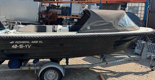 Admiral 480 XL sloep met 30 pk Mercury en pega trailer, Watersport en Boten, Motorboten en Motorjachten, Gebruikt, Polyester, Tot 6 meter