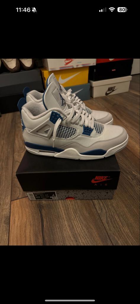 Jordan 4 Military Blue - Klassieker!, Kleding | Heren, Schoenen, Gedragen, Sneakers of Gympen, Blauw, Ophalen of Verzenden