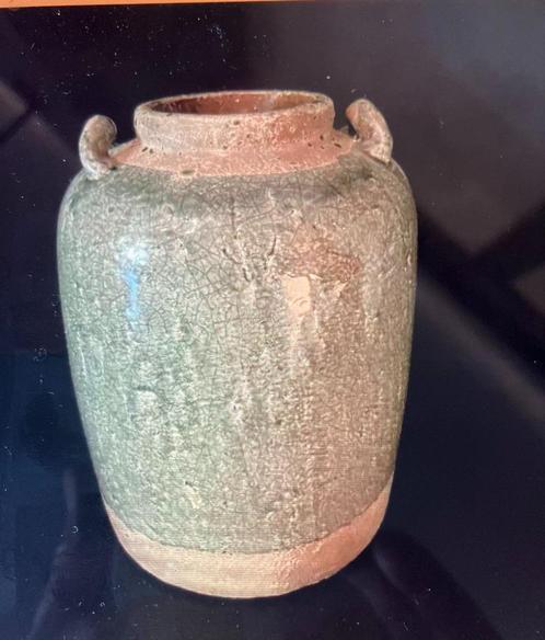 prachtige groene vintage aardewerk pot, Antiek en Kunst, Antiek | Keramiek en Aardewerk, Ophalen of Verzenden