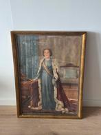 Statieportret koningin Juliana schilderij in lijst, Verzamelen, Koninklijk Huis en Royalty, Ophalen of Verzenden, Gebruikt, Kaart, Foto of Prent