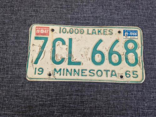 Kentekenplaat Minnesota 1965 USA Nummerplaat nummerbord Lice, Verzamelen, Automerken, Motoren en Formule 1, Gebruikt, Auto's, Ophalen of Verzenden
