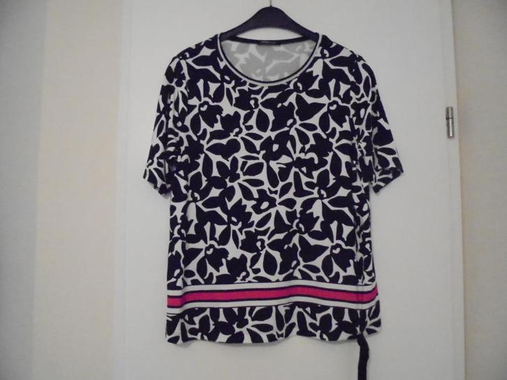 frankwalder shirt Wit / Zwart maat 46 zgan, Kleding | Dames, T-shirts, Zo goed als nieuw, Maat 46/48 (XL) of groter, Overige kleuren