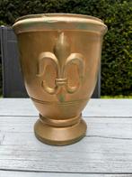 Gouden bloempot met ️ Franse lelie, Tuin en Terras, Bloempotten, Gebruikt, Rond, Ophalen of Verzenden, Minder dan 25 cm
