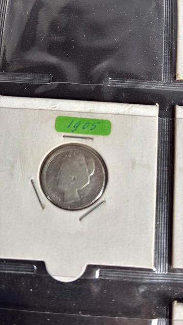 25 cent 1905 zilver Wilhelmina beschikbaar voor biedingen