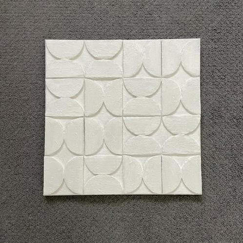 Cardboard Art met reliëf op canvas - Abstract - Handmade., Huis en Inrichting, Woonaccessoires | Wanddecoraties, Nieuw, Ophalen of Verzenden