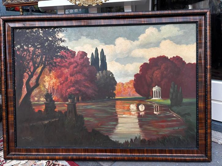 Landschap W Muller 1941 groot schilderij, Antiek en Kunst, Kunst | Schilderijen | Klassiek, Ophalen