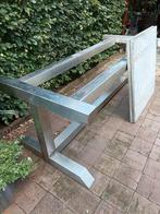 Zware rvs buiten tafel, Huis en Inrichting, Ophalen of Verzenden, Gebruikt, Rechthoekig
