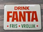 Origineel emaille reclame bord - Drink Fanta Fris Vrolijk, Ophalen of Verzenden, Gebruikt, Reclamebord