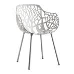 Fast Forest Design Stoelen | Aluminium | Wit Tuinstoelen 4x, Ophalen, Zo goed als nieuw, Aluminium