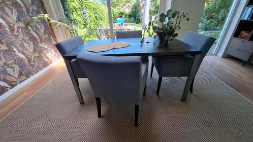 Complete eethoek met 4 comfortabele stoelen, Huis en Inrichting, Tafels | Eettafels, Gebruikt, 50 tot 100 cm, 150 tot 200 cm, Vier personen