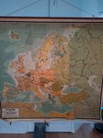 Oude Landkaart Europa - Aardrijkskunde, Antiek en Kunst, Antiek | Schoolplaten, Ophalen of Verzenden, Aardrijkskunde