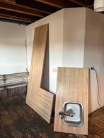 IKEA Ekbacken keukenblad, Fyndig gootsteen, kraan, afvoer, Ophalen, Gebruikt, Beige, 200 cm of meer