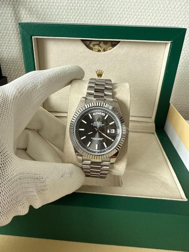 Rolex Daydate Grey Dial 40MM automatisch, Sieraden, Tassen en Uiterlijk, Horloges | Dames, Nieuw, Polshorloge, Rolex, Staal, Staal