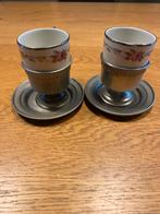 2  porseleinen tinnen kopjes, Ophalen of Verzenden