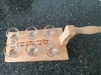 Houten serveerplank met 6 Schnaps glaasjes, Verzamelen, Glas en Borrelglaasjes, Ophalen of Verzenden, Nieuw, Overige typen