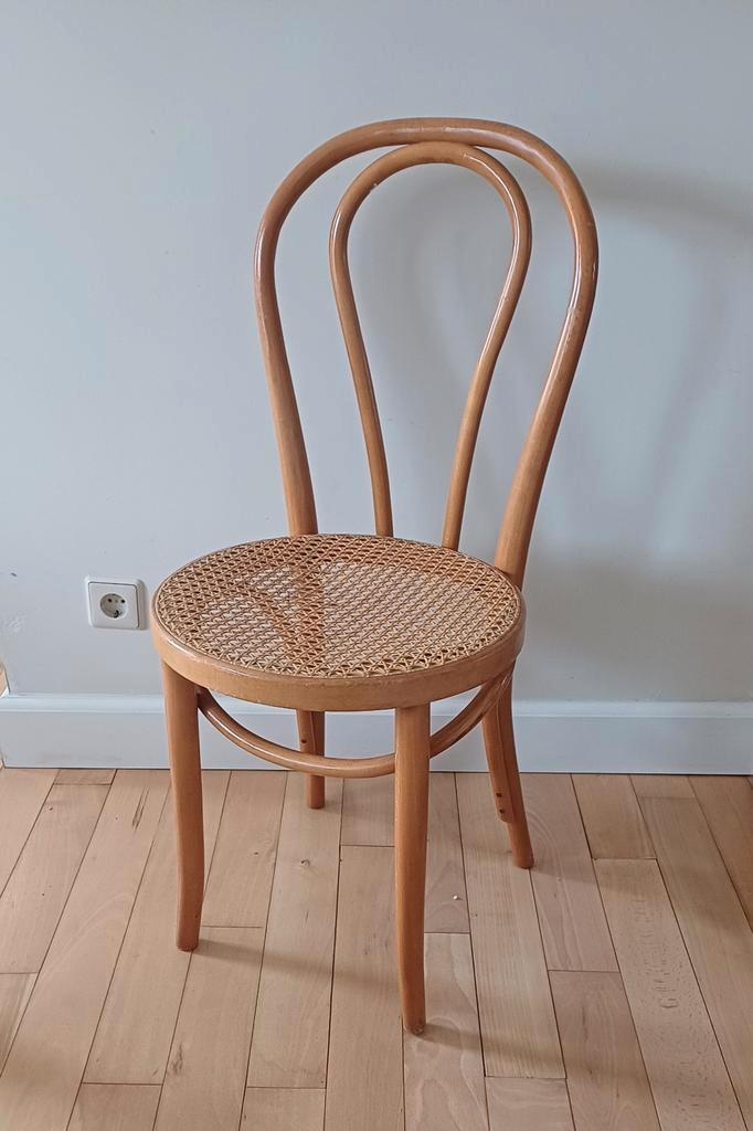 Vintage Thonet Stijl Stoel, Huis en Inrichting, Stoelen, Gebruikt, Eén, Hout, Riet of Rotan, Bruin, Ophalen of Verzenden