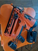 Paslode IM65A F16 LITHIUM Compleet met 2x accu + brads, Ophalen of Verzenden