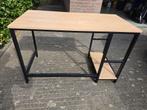 Stijlvolle Computertafel 120x60x75 lichteiken, Ophalen, Gebruikt, Metaal, 40 tot 80 cm