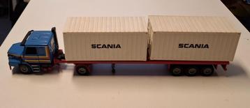 Tekno Scania 142H oplegger met twee containers beschikbaar voor biedingen