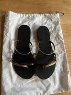 Nicolas Lainas Sandalen Zwart/Goud Mt 37, Ophalen of Verzenden, Zo goed als nieuw, Zwart, Slippers