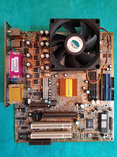Vintage Pc MOEDERBORD=ECS K7SEM socket A+AMD Athlon XP 1800+, Computers en Software, Moederborden, Gebruikt, AMD, DDR, Ophalen of Verzenden