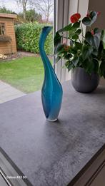 Glazen vaas, Huis en Inrichting, Minder dan 50 cm, Glas, Blauw, Ophalen of Verzenden