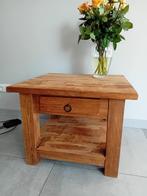 Eiken bijzettafel, Gebruikt, Vierkant, 55 tot 75 cm, Hout