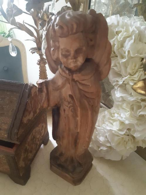 antiek religieus 18e eeuw houten kerkbeeld engel, Antiek en Kunst, Antiek | Religie, Ophalen of Verzenden