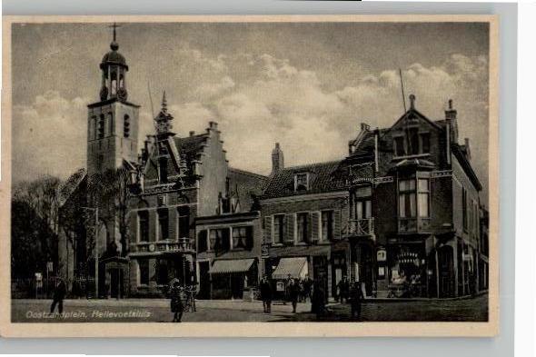 Hellevoetsluis Oostzandplein uitg J. v.d. Ham, Verzamelen, Ansichtkaarten | Nederland, Ongelopen, Zuid-Holland, 1920 tot 1940