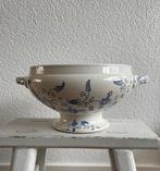 Antieke Soepterrine Nimy met Blauw Decor Belgie, Ophalen of Verzenden