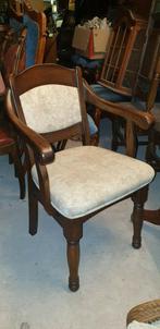 4 klassiek Eiken eetkamer armstoelen, Huis en Inrichting, Stoelen, Ophalen, Gebruikt, Bruin, Stof