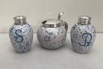 3 Delig Mosterd potje en peper & zout met zilver 830s, Verzenden, Zilver