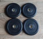 4x2.5 kg halterschijven rubber gecoat gietijzer + binnenring, Sport en Fitness, Ophalen, Nieuw, Benen, Halterschijven