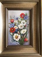 Schilderij Veldbloemen, in lijst, 30x23x4 cm, Antiek en Kunst, Ophalen of Verzenden