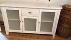 Dressoir wit hout, Huis en Inrichting, Kasten | Dressoirs, Ophalen, Gebruikt, 100 tot 150 cm, Glas