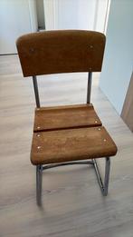 Vintage houten/ stalen kinderstoel, Ophalen, Gebruikt, Stoel(en)