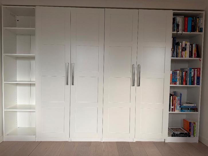 6x IKEA Pax wit 50x35x201 cm waarvan 4x met deur BERGSBO, Huis en Inrichting, Kasten | Kledingkasten, Gebruikt, 200 cm of meer