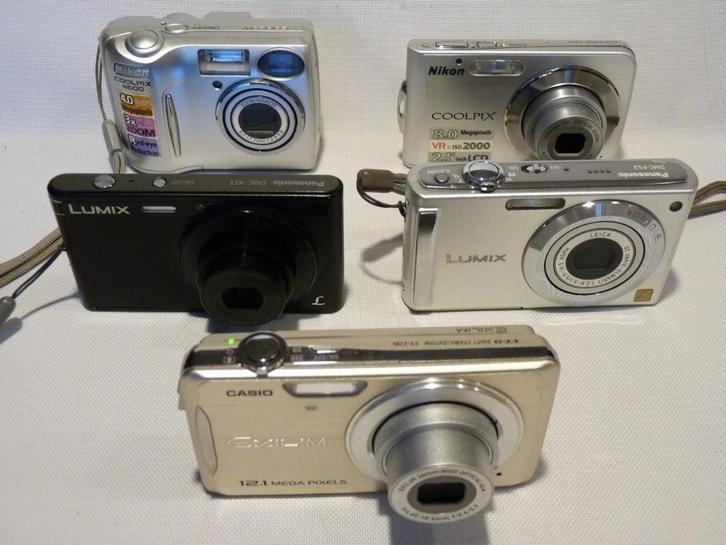 Nikon Coolpix 4600 S210, Panasonic Lumix XS1, Casio Exilim, Audio, Tv en Foto, Fotocamera's Digitaal, Zo goed als nieuw, Compact