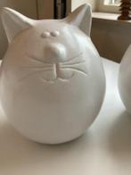 Twee grote Poezenbeelden Beeld Poes Kat Wit Aardewerk, Verzamelen, Beelden en Beeldjes, Ophalen, Zo goed als nieuw, Dier