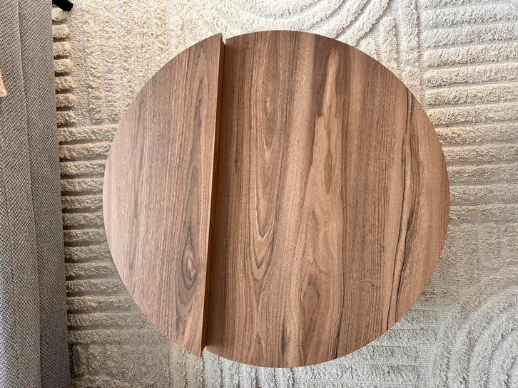 Walnoot salontafel, Huis en Inrichting, Tafels | Salontafels, Zo goed als nieuw, Minder dan 50 cm, 50 tot 100 cm, Rond, Ophalen